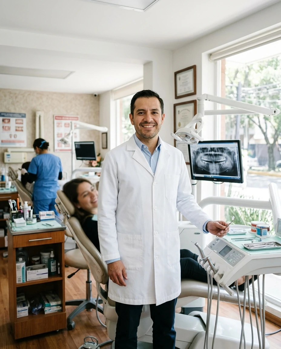 Retrato del Dr. Andrés Rojas, ortodoncista